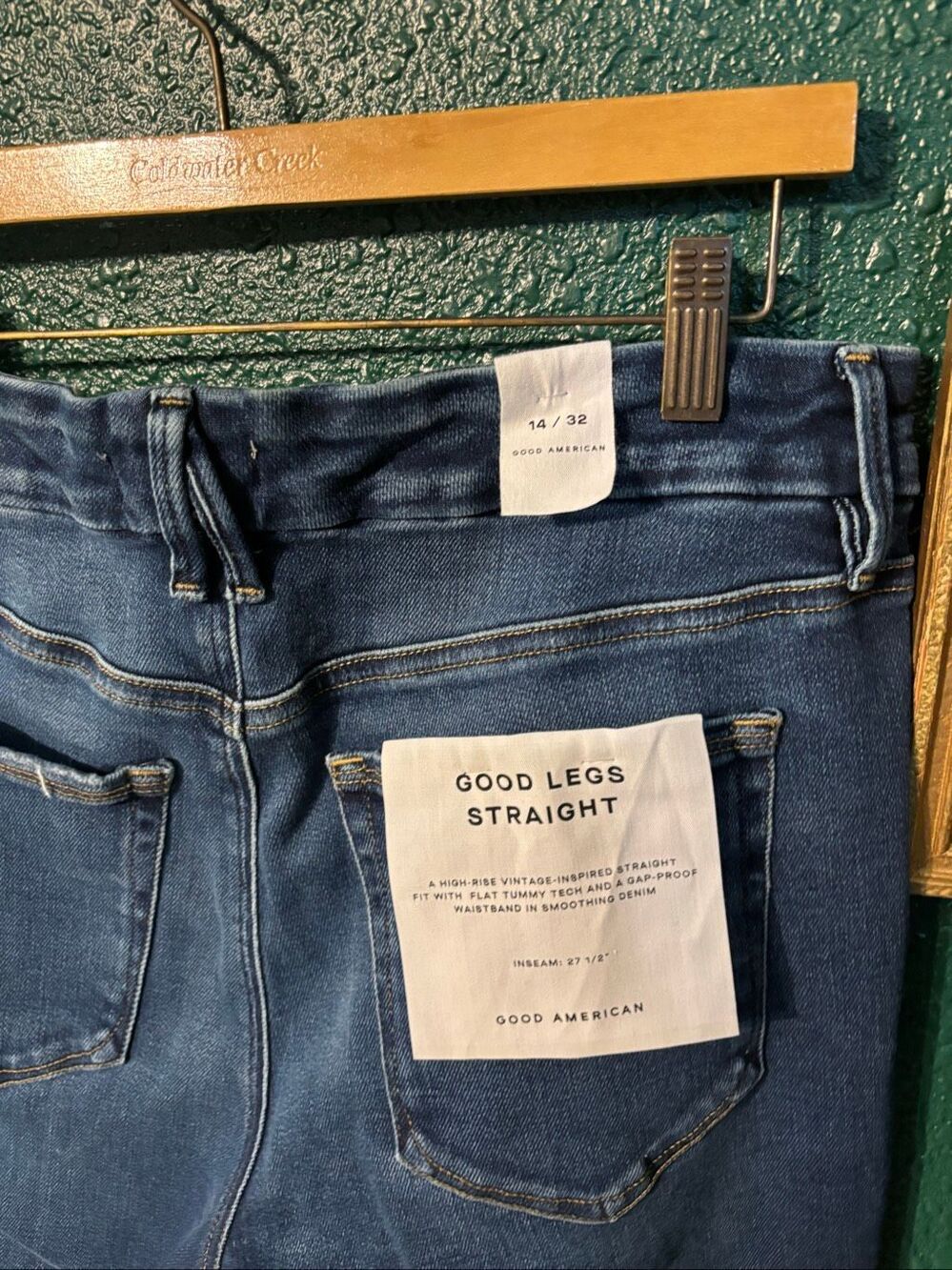 Good American Good Legs Straight Leg Jeans Size 14 Indigo Blue NWT - Picture 3 of 6